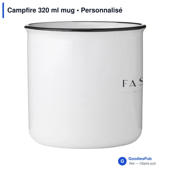 Mug en céramique personnalisable Campfire 320 ml avec logo - Image 1