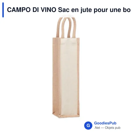 CAMPO DI VINO Sac en jute pour une bouteille