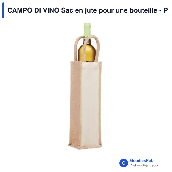 CAMPO DI VINO Sac en jute pour une bouteille - Image 3