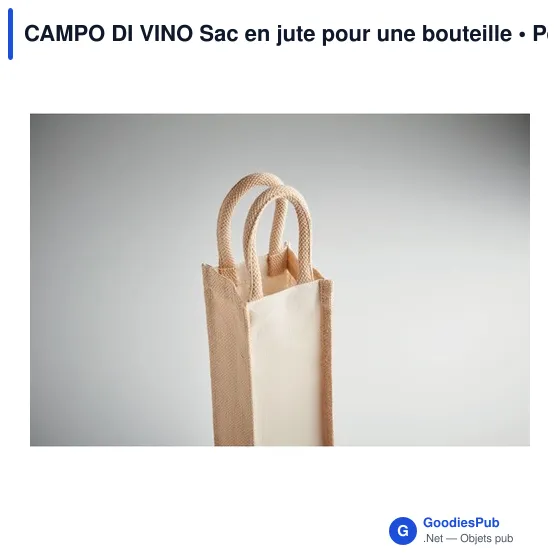 CAMPO DI VINO Sac en jute pour une bouteille - Image 6