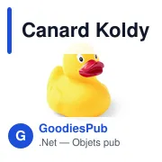 Canard Koldy personnalisable en PVC avec logo pour loisirs - Miniature 1