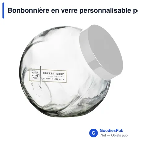 Bonbonnière en verre personnalisable pour objets publicitaires - CandyStoreavec logo