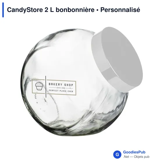 Bonbonnière en verre personnalisable pour objets publicitaires - CandyStoreavec logo - Image 1
