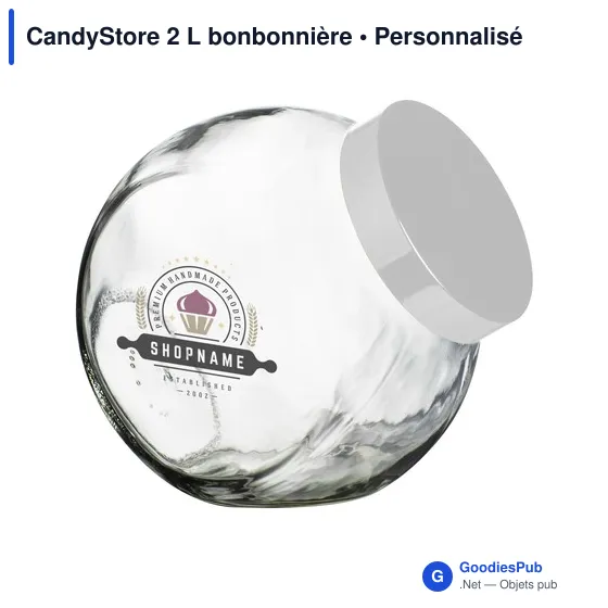 Bonbonnière en verre personnalisable pour objets publicitaires - CandyStoreavec logo - Image 2