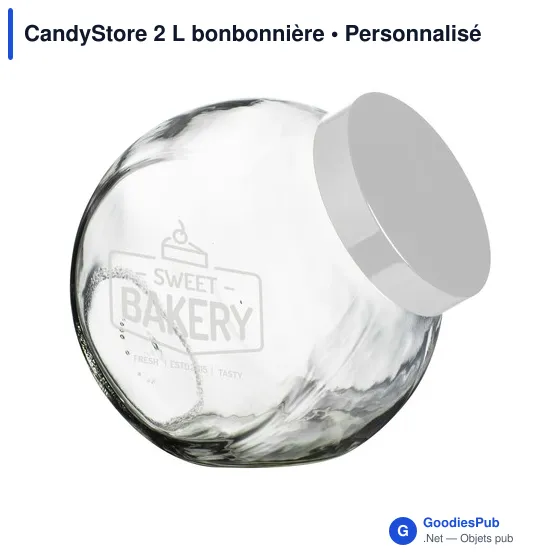 Bonbonnière en verre personnalisable pour objets publicitaires - CandyStoreavec logo - Image 3