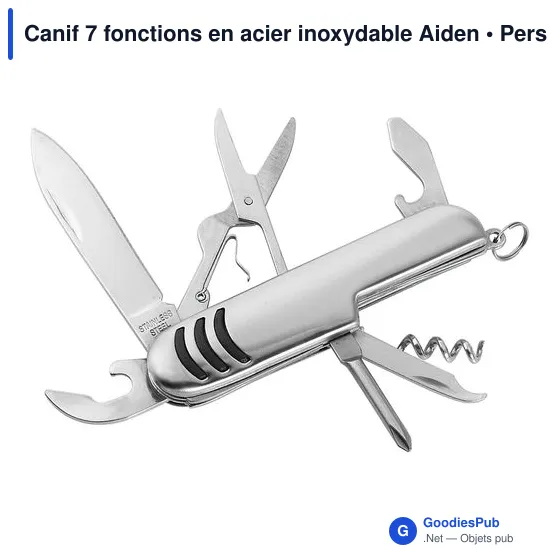 Canif 7 fonctions en acier inoxydable Aiden - Image 2