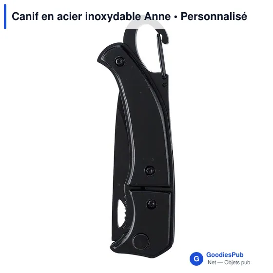 Canif personnalisable en acier inoxydable avec logo - modèle Anne - Image 1