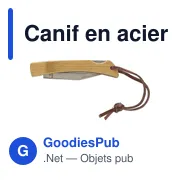 Canif personnalisable en acier inoxydable et bambou avec logo - Beckett - Miniature 1