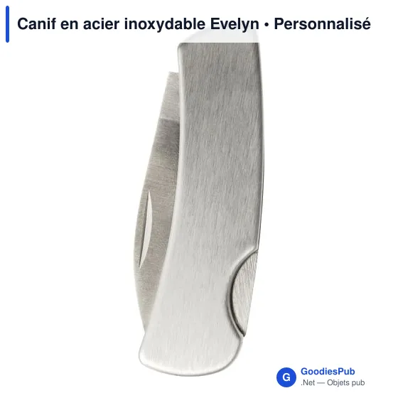Canif en acier inoxydable personnalisable avec logo - Evelyn - Image 1