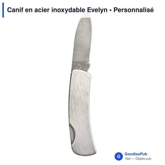 Canif en acier inoxydable personnalisable avec logo - Evelyn - Image 2