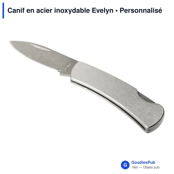 Canif en acier inoxydable personnalisable avec logo - Evelyn - Image 3