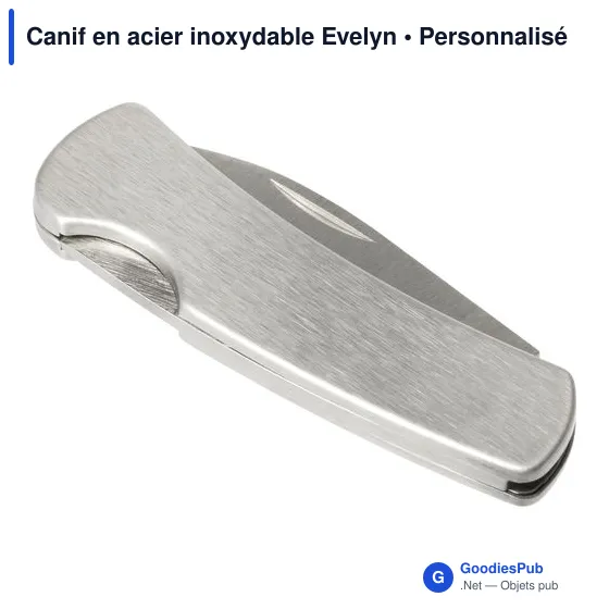 Canif en acier inoxydable personnalisable avec logo - Evelyn - Image 4