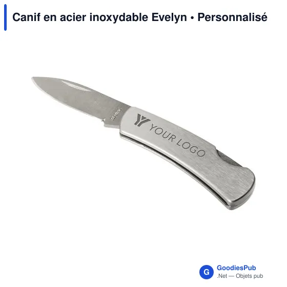 Canif en acier inoxydable personnalisable avec logo - Evelyn - Image 6