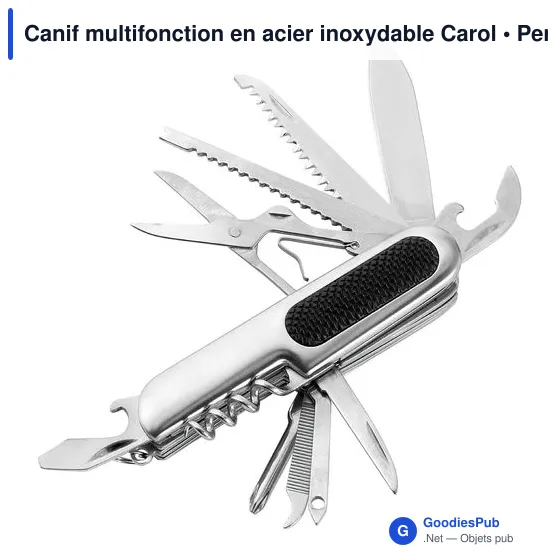 Canif multifonction personnalisable en acier inoxydable avec logo - Image 2