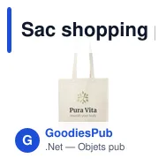 Sac shopping personnalisable Canvas Shopper longues anses avec logo - Miniature 1