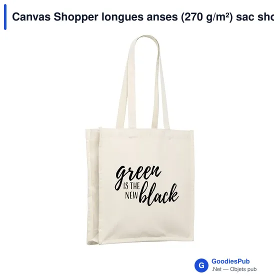Sac shopping personnalisable Canvas Shopper longues anses avec logo - Image 2