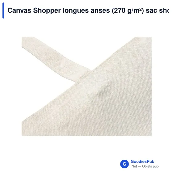 Sac shopping personnalisable Canvas Shopper longues anses avec logo - Image 3