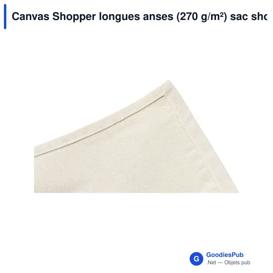 Sac shopping personnalisable Canvas Shopper longues anses avec logo - Image 4
