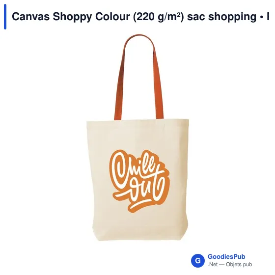 Sac shopping personnalisable Canvas Shoppy Colour avec logo - Image 1