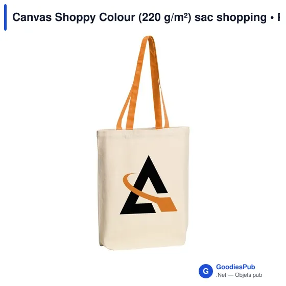 Sac shopping personnalisable Canvas Shoppy Colour avec logo - Image 2