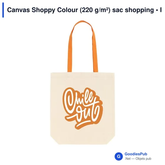 Sac shopping personnalisable Canvas Shoppy Colour avec logo - Image 4