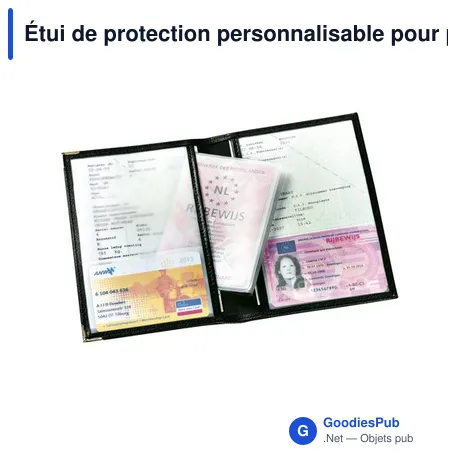 Étui de protection personnalisable pour papiers de voiture avec logo