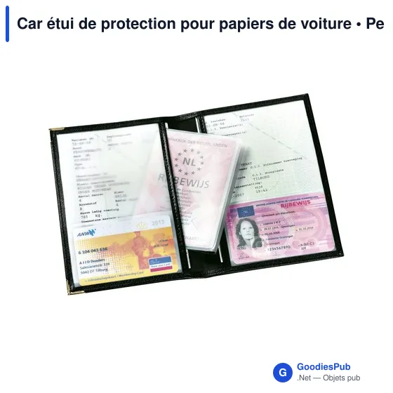 Étui de protection personnalisable pour papiers de voiture avec logo - Image 1