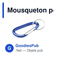 Mousqueton personnalisable en aluminium recyclé avec logo - Miniature 1