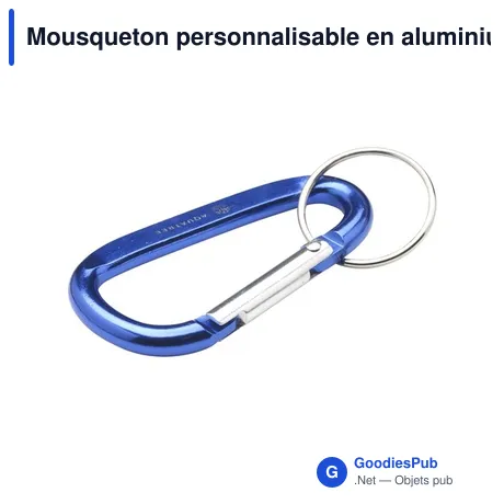 Mousqueton personnalisable en aluminium recyclé avec logo