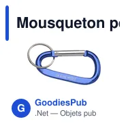 Mousqueton personnalisable en aluminium recyclé avec logo - Miniature 2