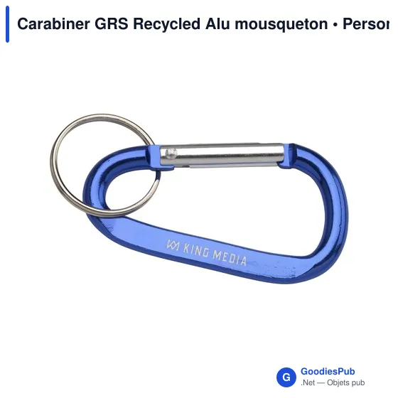 Mousqueton personnalisable en aluminium recyclé avec logo - Image 2
