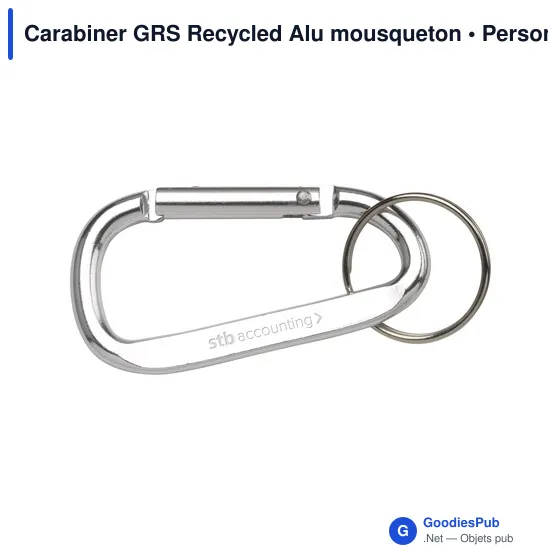 Mousqueton personnalisable en aluminium recyclé avec logo - Image 12