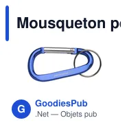 Mousqueton personnalisable en aluminium recyclé avec logo - Miniature 3