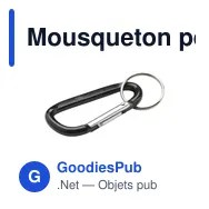 Mousqueton personnalisable en aluminium recyclé avec logo - Miniature 4