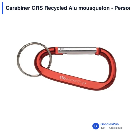 Mousqueton personnalisable en aluminium recyclé avec logo - Image 8