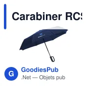 Parapluie pliable personnalisable Carabiner RCS avec logo - Miniature 1