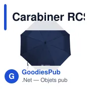 Parapluie pliable personnalisable Carabiner RCS avec logo - Miniature 2