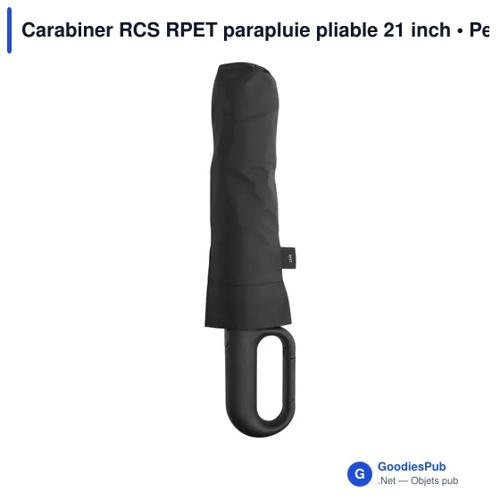 Parapluie pliable personnalisable Carabiner RCS avec logo - Image 11