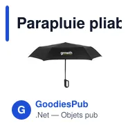 Parapluie pliable personnalisable Carabiner RCS avec logo - Miniature 12