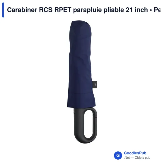 Parapluie pliable personnalisable Carabiner RCS avec logo - Image 3