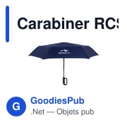 Parapluie pliable personnalisable Carabiner RCS avec logo - Miniature 4