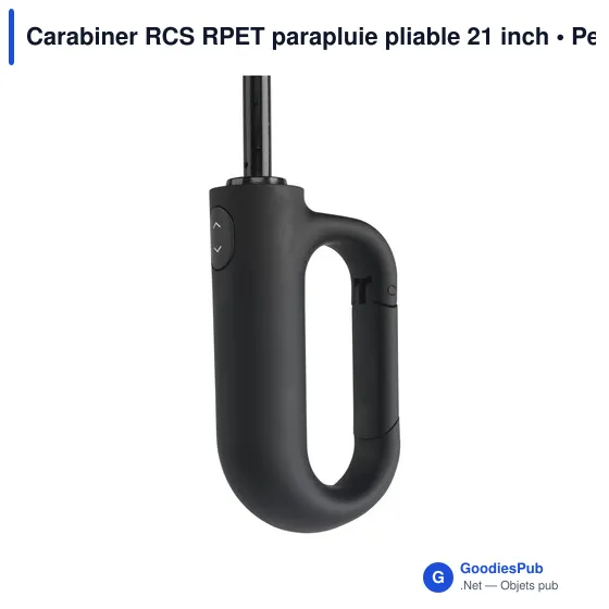 Parapluie pliable personnalisable Carabiner RCS avec logo - Image 5