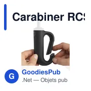 Parapluie pliable personnalisable Carabiner RCS avec logo - Miniature 6
