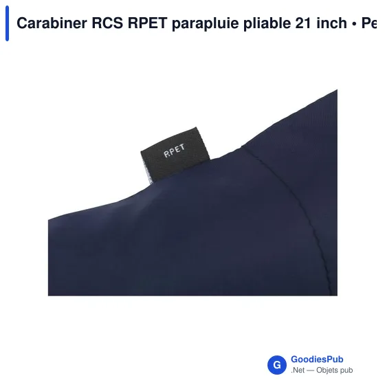 Parapluie pliable personnalisable Carabiner RCS avec logo - Image 7