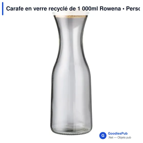 Carafe en verre recyclé personnalisable avec logo - Rowena - Image 2