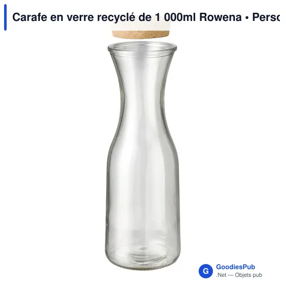 Carafe en verre recyclé personnalisable avec logo - Rowena - Image 3