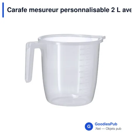 Carafe mesureur personnalisable 2 L avec logo - Conreix