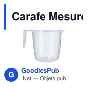 Carafe mesureur personnalisable Pinnex 1 L avec logo - Miniature 2