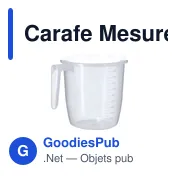 Carafe mesureur personnalisable Pinnex 1 L avec logo - Miniature 3