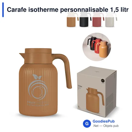 Carafe isotherme personnalisable 1,5 litre en acier recyclé avec logo - Sagaform Trine